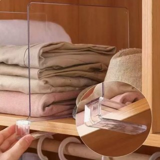 선반칸막이 클립형 다용도 아크릴 디바이더 3P 6P 수납 정리 책장 옷장 신발장 매장 샾메이트, 3개, 투명