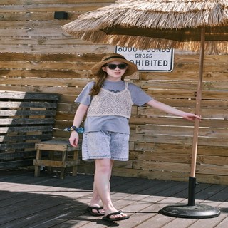 블루테일 아동용 옵티컬 자카드 니트 베스트