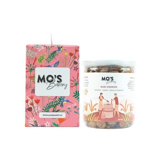 Mos Bakery Healthy Cookies 핑크 선물 상자 | Apple Cinnamon & Oatmeal Cookies | Cookies 선물 상자 I 건강한 간식, 라기 쿠키