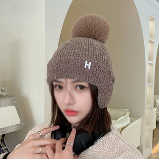 몬드스팟 H폼폼 겨울 골프 등산 귀달이 방울 폼폼 니트모자 YY1166