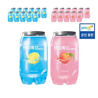 브이톡 엔톡 핑크복숭아에이드12캔+블루레몬에이드12캔 1박스 (총24캔), 24개, 350ml