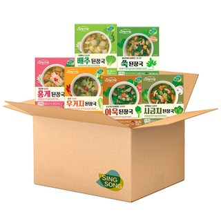 신송 즉석국 블럭 된장국 6종 세트 (5개입X6박스) 총 30인분, 1세트, 50g