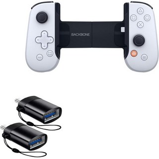 BoxWave 케이블 백본 원 플레이스테이션 에디션iPhone 호환 USBC to A 포트 변환기2개 세트 USB 타입C OTG 휴대용 키체인 슬레이트 블랙, BoxWave 케이블 백본 원 플레이스테이션 에디션iP