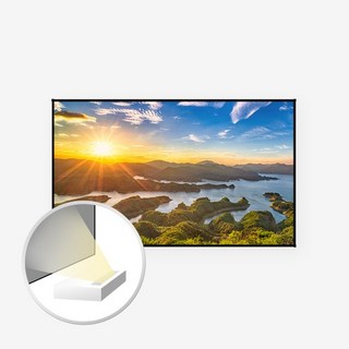 윤씨네 F9-FH130CLR 액자형 스크린 130인치 초단초점 스크린 사무용 홈시네마용, 블랙