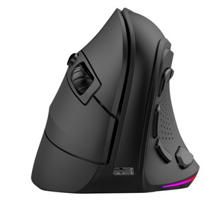 아이노트 LED 충전식 9버튼 무선 블루투스 버티컬 마우스 VM530RB, 블랙