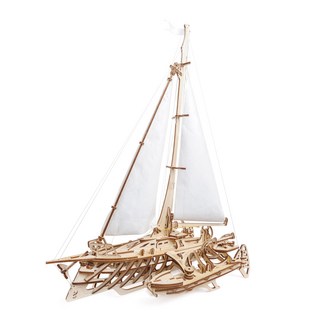유기어스 3D 목재 퍼즐 우든시티, 3D목재퍼즐 트라이마란 요트 (Trimaran), 1피스, 1개