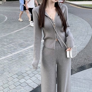 여성 투웨이 후드 니트 투피스 니트쓰리피스