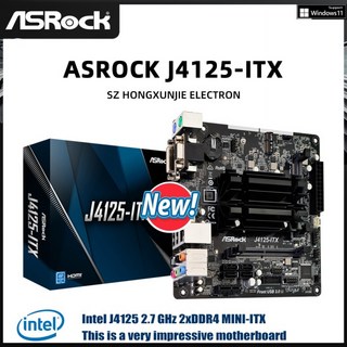 ASROCK 새로운 J4125-ITX BOX CPU용 Mini-ITX 마더보드 인텔 쿼드 코어 프로세서 J4125 SO-DIMM 2XDDR4 M.2, 1개