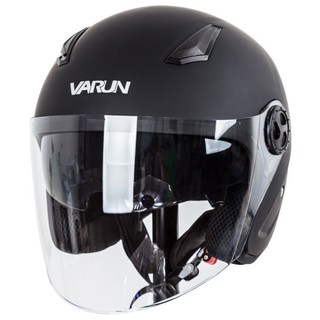 VARUN 오토바이 오픈페이스 헬멧 VR-585N, 무광블랙