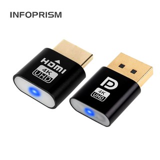 INFOPRISM / DP HDMI 더미플러그 가상 모니터 디스플레이 에뮬레이터 UHD 4K 채굴, HDMI (LED 인디게이터 내장), 1개