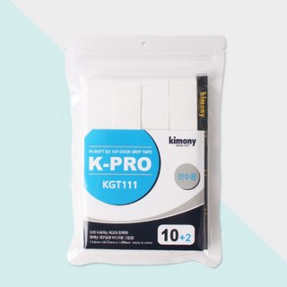 키모니 테니스 라켓 묶음그립 12P K-PRO 오버그립 KGT111, 화이트, 1개