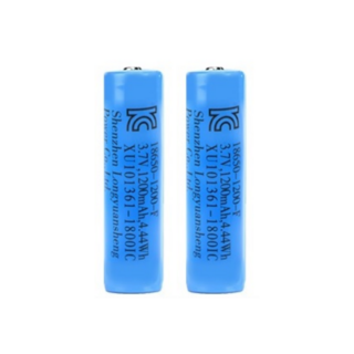 18650 1200mAh 충전식 배터리 리튬이온 보호회로 충전지 건전지, 2개, 2개입 18650충전기c타입