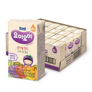 요미요미 주스, 사과 배 포도, 125ml, 24개