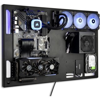컴퓨터 케이스 특이한 데스크탑 ABK 디자인 벽걸이 ATX PC 게이밍 검은색, Black, Wall Computer Case
