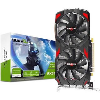 AISURIX 라데온 RX 580 8G OC D5 그래픽 카드 2048SP 256 비트 8 핀 게이밍 PC PCIE 3.0 트윈 프리즈 팬 컴퓨터 비디오 HDMI/DP/포트 포