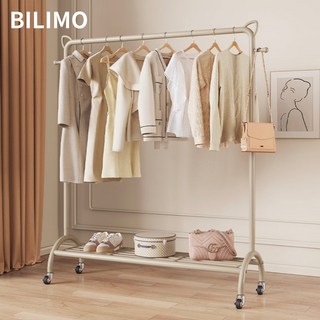 BILIMO 인테리어 행거 고양이귀 튼튼한 옷걸이 행거 귀여운 다용도 스탠드 옷방 이동식 건조대, 화이트