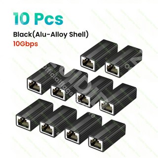 2 5 0PCS CAT8 CAT7 CAT6 이더넷 케이블 어댑터 용 암 기가비트 네트워크 익스텐더 확장에 0GBPS RJ45 커넥터, Bla 10 Pcs