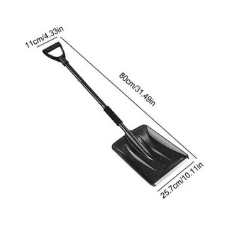 휴대용 등산용 접이식 삽 얼음 눈 제거용 야외 발코니 도구, 1개, 1) black