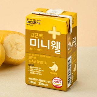 메디푸드 고단백 미니웰 바나나맛 농축균형영양식, 150ml, 24개