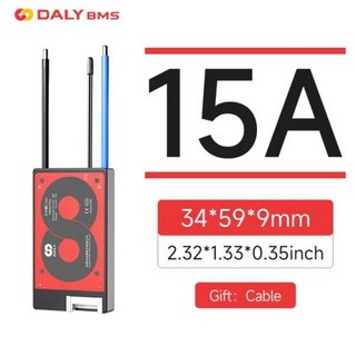BMS 24V 60V ntc 14S 4S 리튬 이온 60A 16S 17S 8S 20A 36V 10S 13S 16S BMS LFP DALY 15A 40A 100A 48V, Lifepo4 4S 12V, 15A NTC