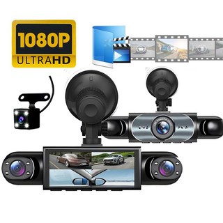 Fowod 블랙박스 4채널 128GB TF 카드 1080P 360° 파노라마 비디오 순환 녹화, 블랙박스+케이블+TF카드