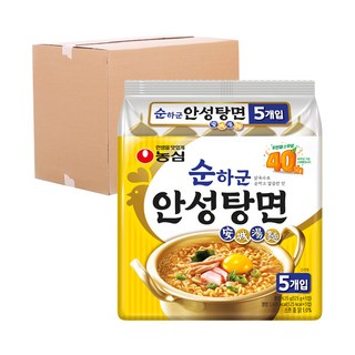 [박스] 농심 순하군 안성탕면 125g 40입 업소용 대용량 캠핑 식자재, 40개