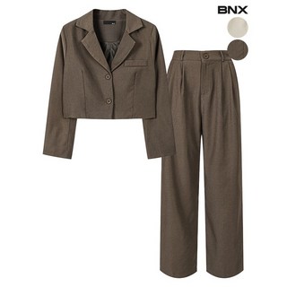 BNX 여성 캐주얼 크롭 슬랙스 셋업