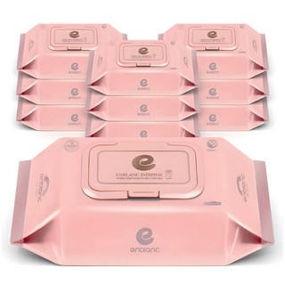 앙블랑 세이프 인디핑크 아기 물티슈 캡형 N-IC10, 63g, 72매, 10개