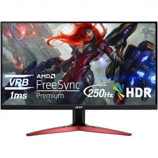 Acer Nitro 24.5인치 FHD 1920 x 1080P 제로프레임 디자인 PC 게이밍 모니터 | AMD 프리싱크 프리미엄 최대 250Hz 주사율 1msVRB 디스플레이, 24.5-inch