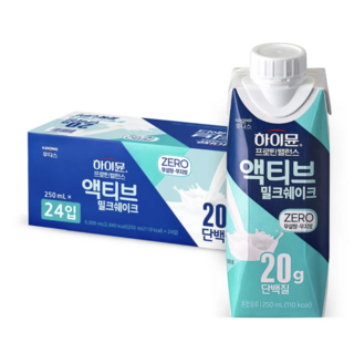하이뮨 액티브 밀크쉐이크 제로 250ml 프로틴 밸런스 고단백 20g 저지방, 1박스, 6000ml