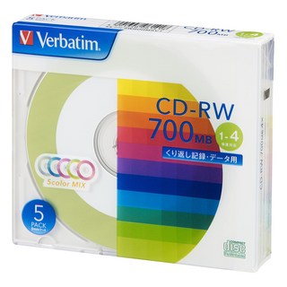 Japan) CD-RW 700MB SW80QM5V1 바베이텀 재팬(Verbatim 반복 기록용 5장 투톤 칼라, 1개