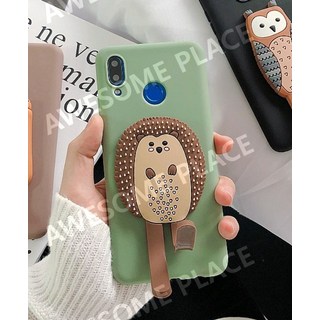 아이폰16프로케이스 귀여운 숲속친구들 고슴도치 너구리 여우 다람쥐 브라운 그레이 그린 롱다리 거치대 스탠드 15프로케이스