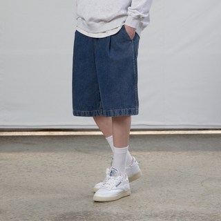 에이지오디 원턱 밴딩 버뮤다 데님 쇼츠 데일리 남녀공용 데님바지 팬츠 반바지 밴딩팬츠