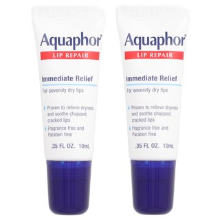 Aquaphor 립 리페어 빠른 향료 무함유 튜브 2개 각 10ml(0fl oz), AQP02223