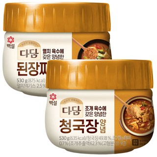 cj제일제당 다담된장찌개전용530gx1개+다담 청국장찌개530gx1개, 1세트, 530g