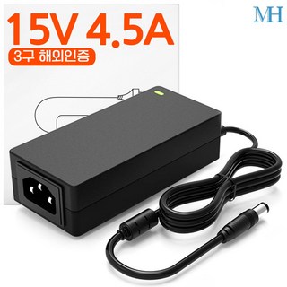 명호전자 15V4.5A 아답터 3구 해외 인증용 (TY1504500Z1MN) DC 15V 4.5A 어댑터, 15V4.5A 아답터(3구/해외)
