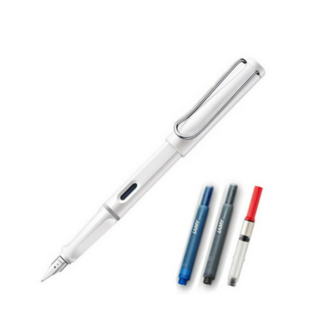 LAMY 사파리 만년필 컨버터 세트, EF, 만년필(화이트), 케이스(랜덤발송)