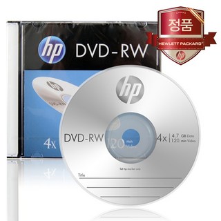 [HP] DVD-RW 4배속 4.7GB [경질슬림/1P-10매], 단품