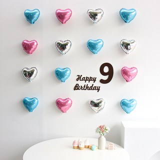 이벤트홀릭 미니하트 숫자세트 생일파티용품 셀프 홈촬영 포토존, 9, 1개, 블루