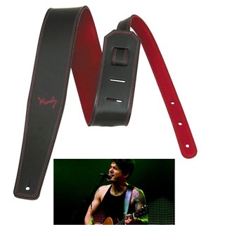 Moody 2.5inch LEATHER BACKED GUITAR STRAP/무디 2.5인치 가죽 백업 기타 스트랩/미국 정품/10가지 색상, standard(37inch-49inch), BLOOD/BLACK, 1개