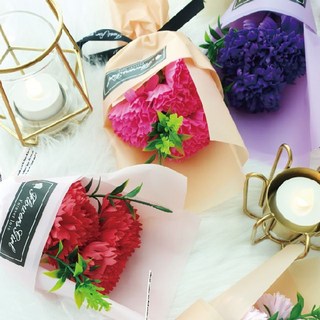 카네이션 (이거찜)카네이션 비누꽃다발(3송이+포장+플라워박스) 비누꽃 비누꽃다발 꽃 꽃다발, 핑크-문구 ⑪