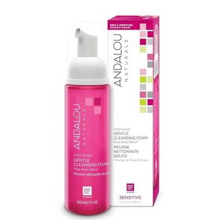 Andalou Cleansing 안달로우 내추럴스 로즈 천송이 클렌저 폼 클렌징 센시티브 5.5oz(163ml) 2팩, 2개, 163ml