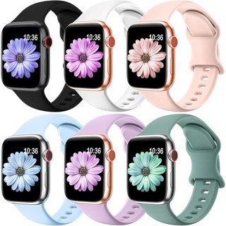 워치스트랩 밴드 스마트워치 Apple Watch 밴드와 호환되는 6팩 스포츠 10개 40mm 38mm 41mm 44mm 45mm 46mm 49mm iWatch Ultra2 시리, Black/White/Pink Sand/Light Bl, 44mm/45mm/46mm/49mm/42mm(Serie