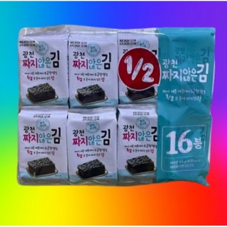 [광천해저김] 소금량절반 짜지않은김(16봉) 아이들반찬 담백한맛 밤10시전주문내일도착, 1개, 64g