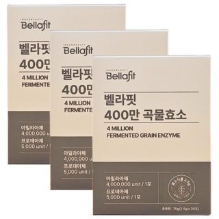 벨라핏 역가수치 400만 곡물발효효소, 3박스, 75g