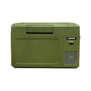 카투어 KP 휴대용 캠핑 차량용 냉장고 이동식 냉동고 25리터 12V 24V 220V, 카키