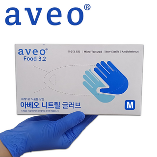 아베오 니트릴장갑 100매, 블루, 중(M), 1개