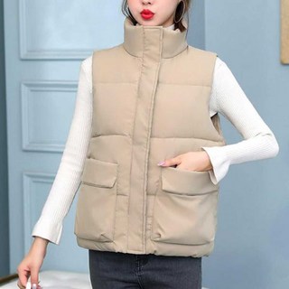 경량조끼 베이직 하이넥 겨울 패딩조끼 캐주얼 여성