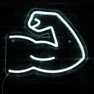 헬스장 네온사인 덤벨 이두 홈짐 체육관 2ea, 1개, 30x25cm 머슬 USB