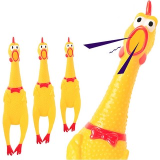 삑삑이 치킨 애견 고무 실리콘 소리나는 장난감 딩펫족, 1개